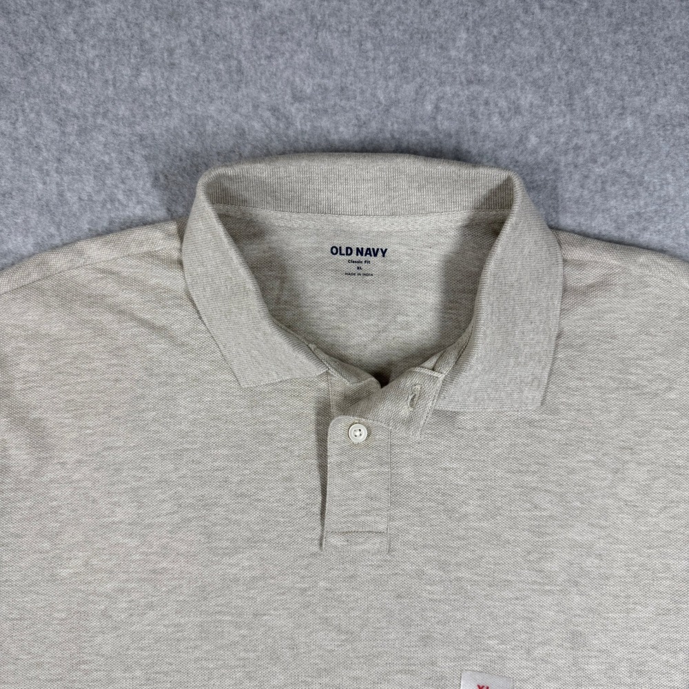 Old Navy Pique Polo Shirt Women XL Tan Heather New Classic Fit Short Sleeve